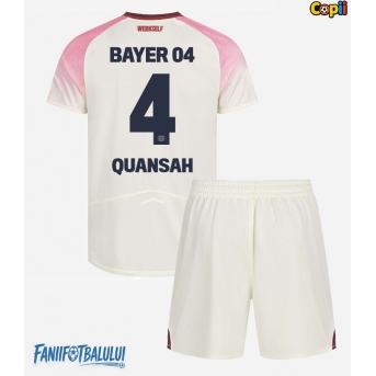 Bayer Leverkusen Jarell Quansah #4 Echipament de Fotbal Replică 2025-26 Copii Deplasare (+ Șorturi)